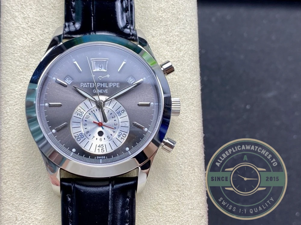 Replica Complications 5960R-012 Patek Philippe Annual Calendar Chronograph 40 mm, White Gold, Grey Dial - Budget Luxury Replica Watch