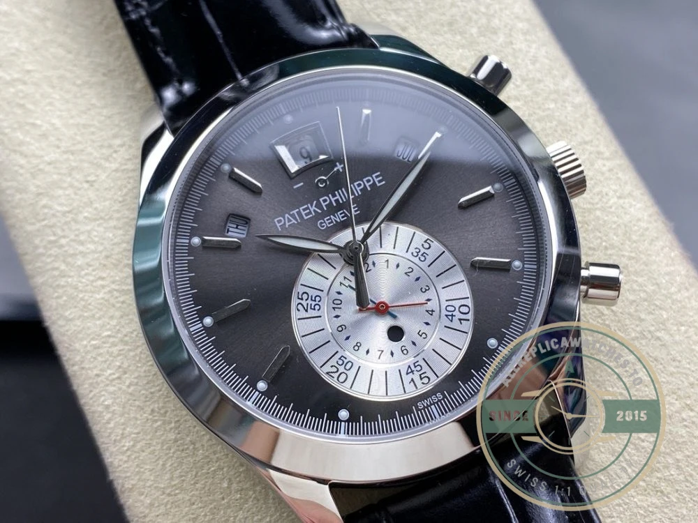 Replica Complications 5960R-012 Patek Philippe Annual Calendar Chronograph 40 mm, White Gold, Grey Dial - Luxury Replica Watch