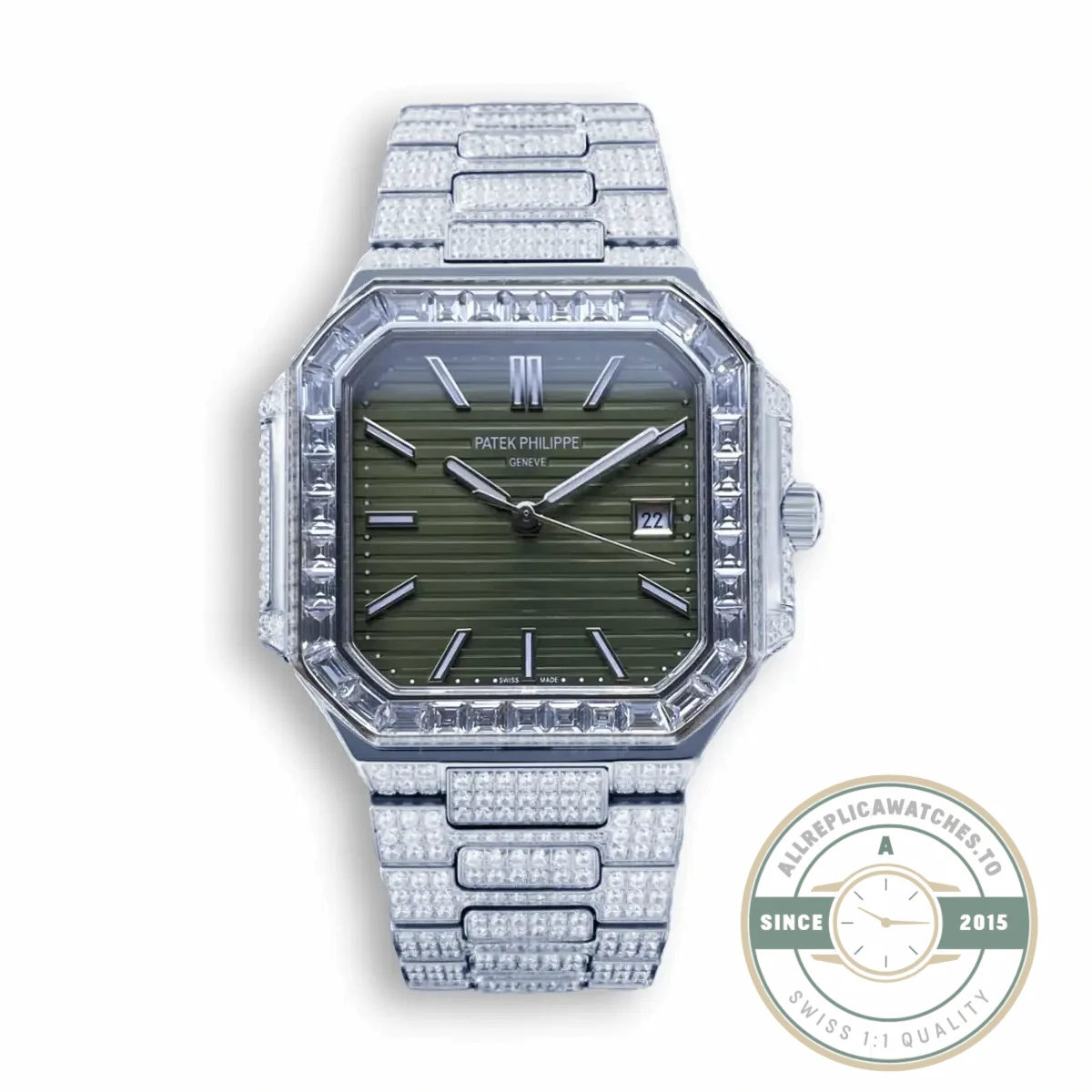 Replica Cubitus 5821/1AR Patek Philippe 45 mm Green Dial, Diamond - Swiss-Made Clone Watch