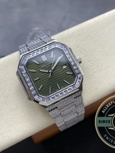 Replica Cubitus 5821/1AR Patek Philippe 45 mm Green Dial, Diamond - Swiss-Made Clone Watch