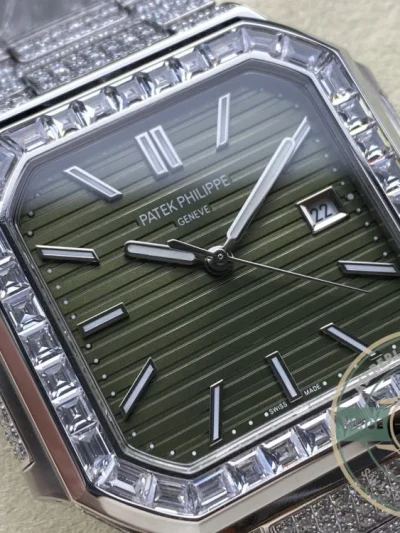 Replica Cubitus 5821/1AR Patek Philippe 45 mm Green Dial, Diamond - Budget Luxury Replica Watch