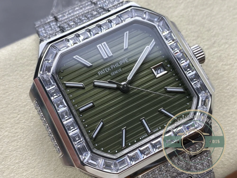 Replica Cubitus 5821/1AR Patek Philippe 45 mm Green Dial, Diamond - Budget Luxury Replica Watch