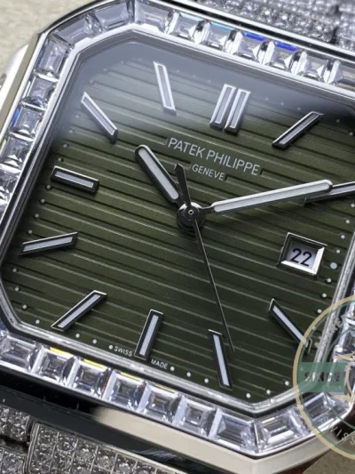 Replica Cubitus 5821/1AR Patek Philippe 45 mm Green Dial, Diamond - Premium Super Clone Watch