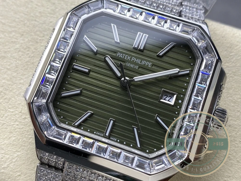 Replica Cubitus 5821/1AR Patek Philippe 45 mm Green Dial, Diamond - Premium Super Clone Watch