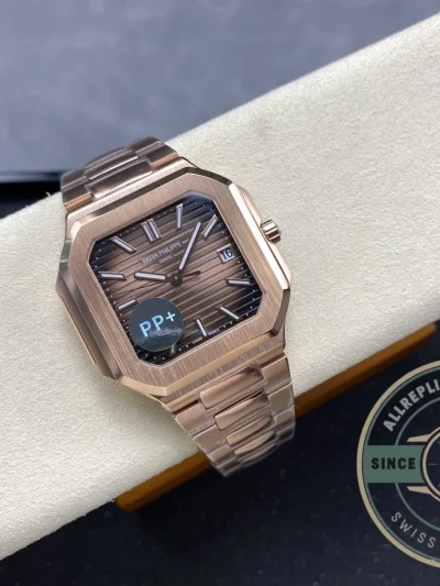 Replica Cubitus 5821 Patek Philippe 45 mm Rose Gold Brown Ombre Dial - Swiss Movement Replica Watch