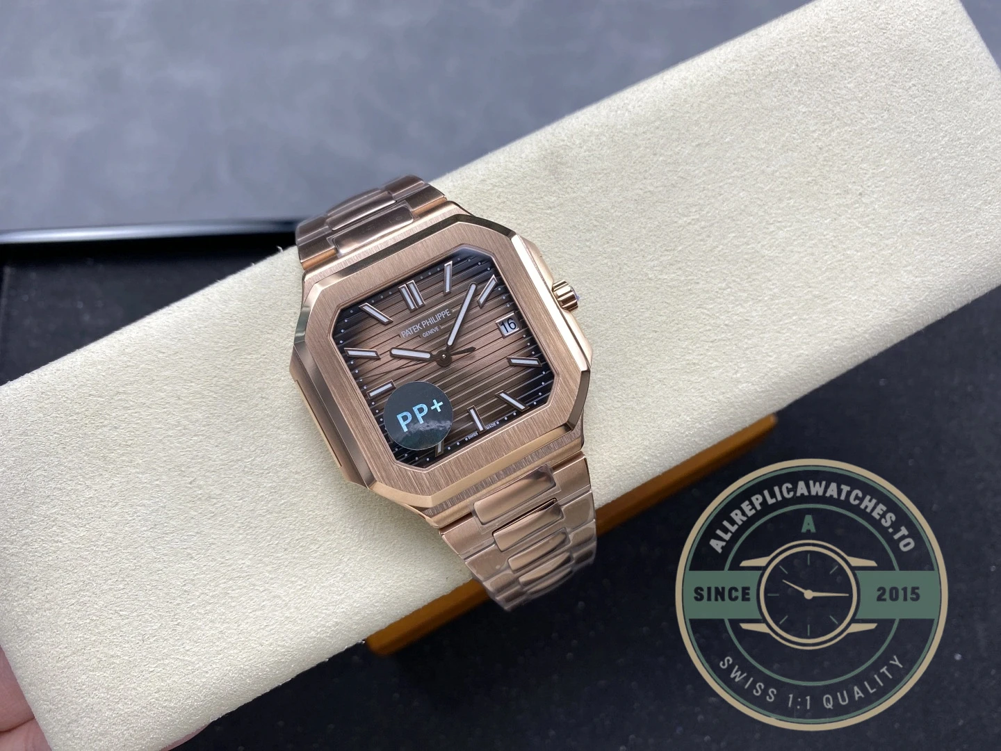 Replica Cubitus 5821 Patek Philippe 45 mm Rose Gold Brown Ombre Dial - Swiss Movement Replica Watch