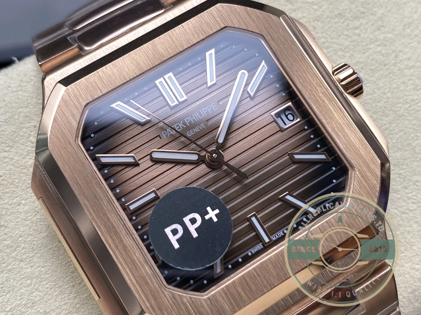 Replica Cubitus 5821 Patek Philippe 45 mm Rose Gold Brown Ombre Dial - Factory Super Clone Watch