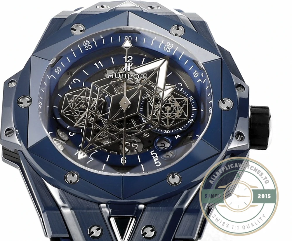 Replica Hublot Big Bang Sang Bleu II Blue 45mm 418.EX.5107.RX.MXM21 - Budget Luxury Replica Watch