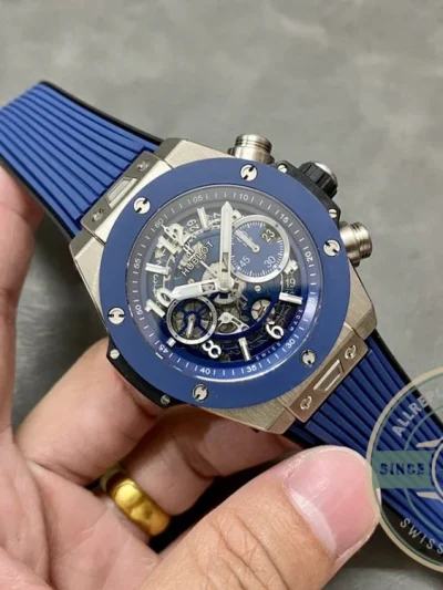 Replica Hublot Big Bang Series 421.NL.5170.RX 44mm Blue Rubber - High-Grade Replica Watch