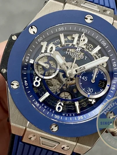 Replica Hublot Big Bang Series 421.NL.5170.RX 44mm Blue Rubber - Budget Luxury Replica Watch