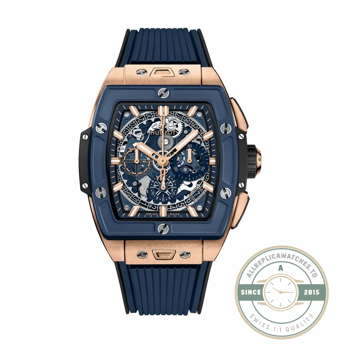 Replica Hublot Spirit of Big Bang Gold Case, Blue Dial 642.OL.7180.RX - Luxury Replica Watch