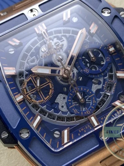 Replica Hublot Spirit of Big Bang Gold Case, Blue Dial 642.OL.7180.RX - Affordable Super Clone Watch