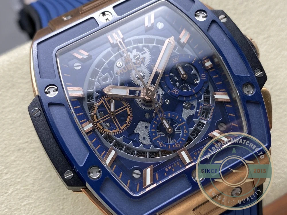 Replica Hublot Spirit of Big Bang Gold Case, Blue Dial 642.OL.7180.RX - Affordable Super Clone Watch