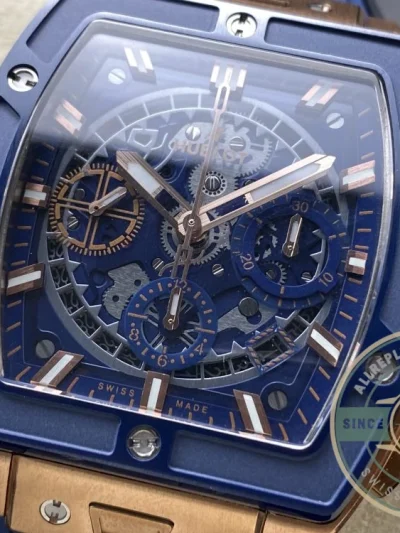 Replica Hublot Spirit of Big Bang Gold Case, Blue Dial 642.OL.7180.RX - Top-Tier Swiss Replica Watch