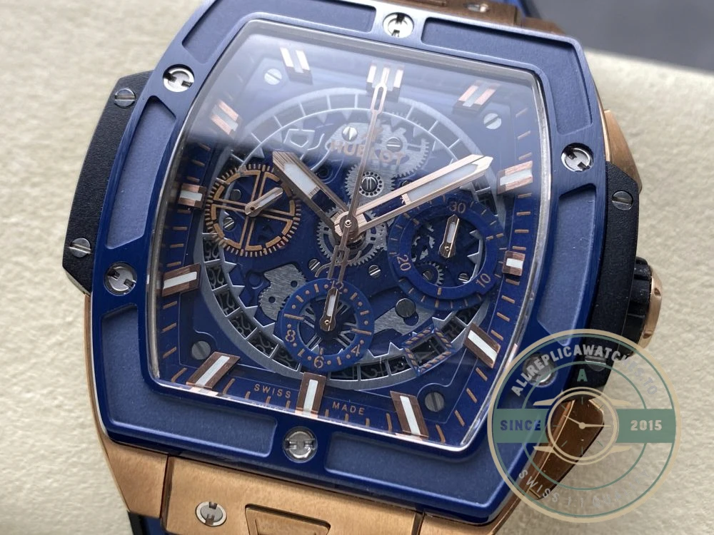Replica Hublot Spirit of Big Bang Gold Case, Blue Dial 642.OL.7180.RX - Top-Tier Swiss Replica Watch