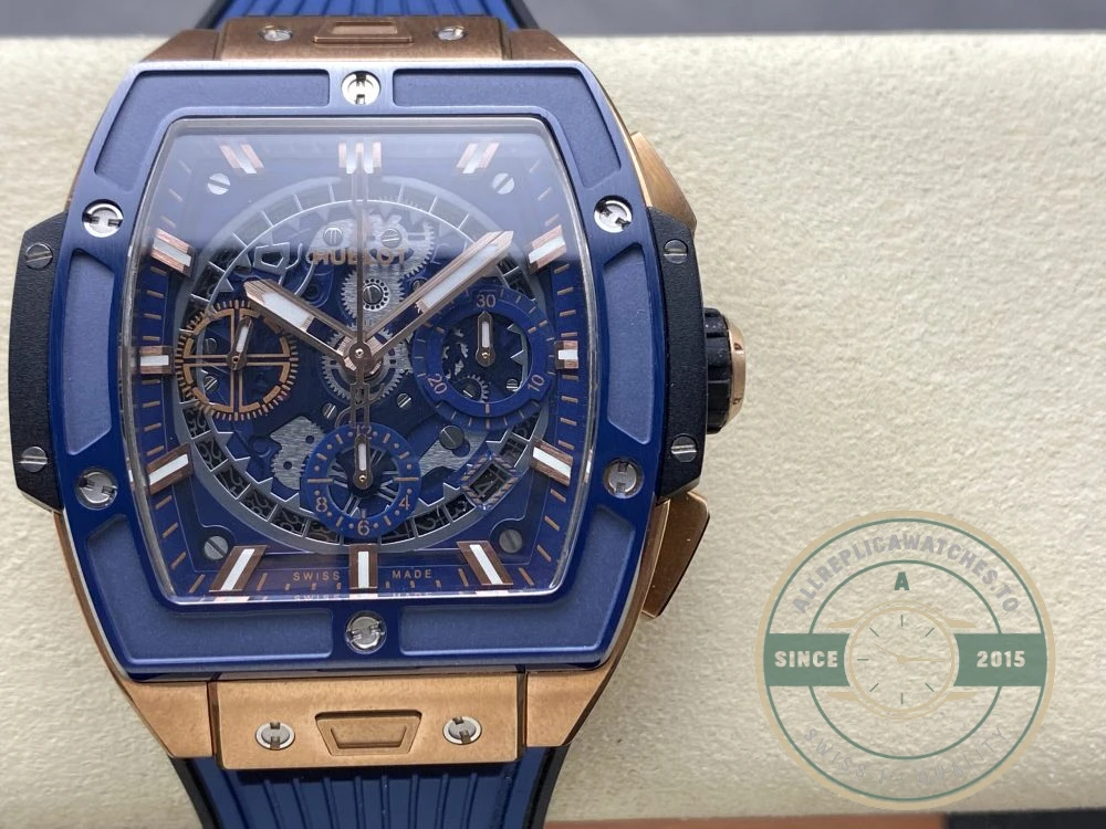 Replica Hublot Spirit of Big Bang Gold Case, Blue Dial 642.OL.7180.RX - Luxury Replica Watch