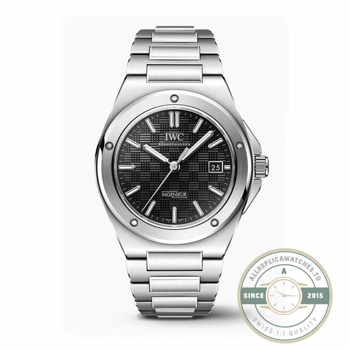 Replica IWC Ingenieur 40mm MY9015 Black Dial - Budget Luxury Replica Watch