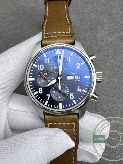 Replica IWC Pilots Chronograph IW377714 43mm Blue Dial - Premium Super Clone Watch