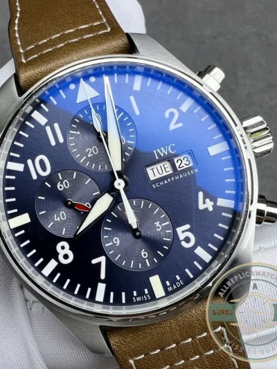 Replica IWC Pilots Chronograph IW377714 43mm Blue Dial - Affordable Luxury Replica Timepiece