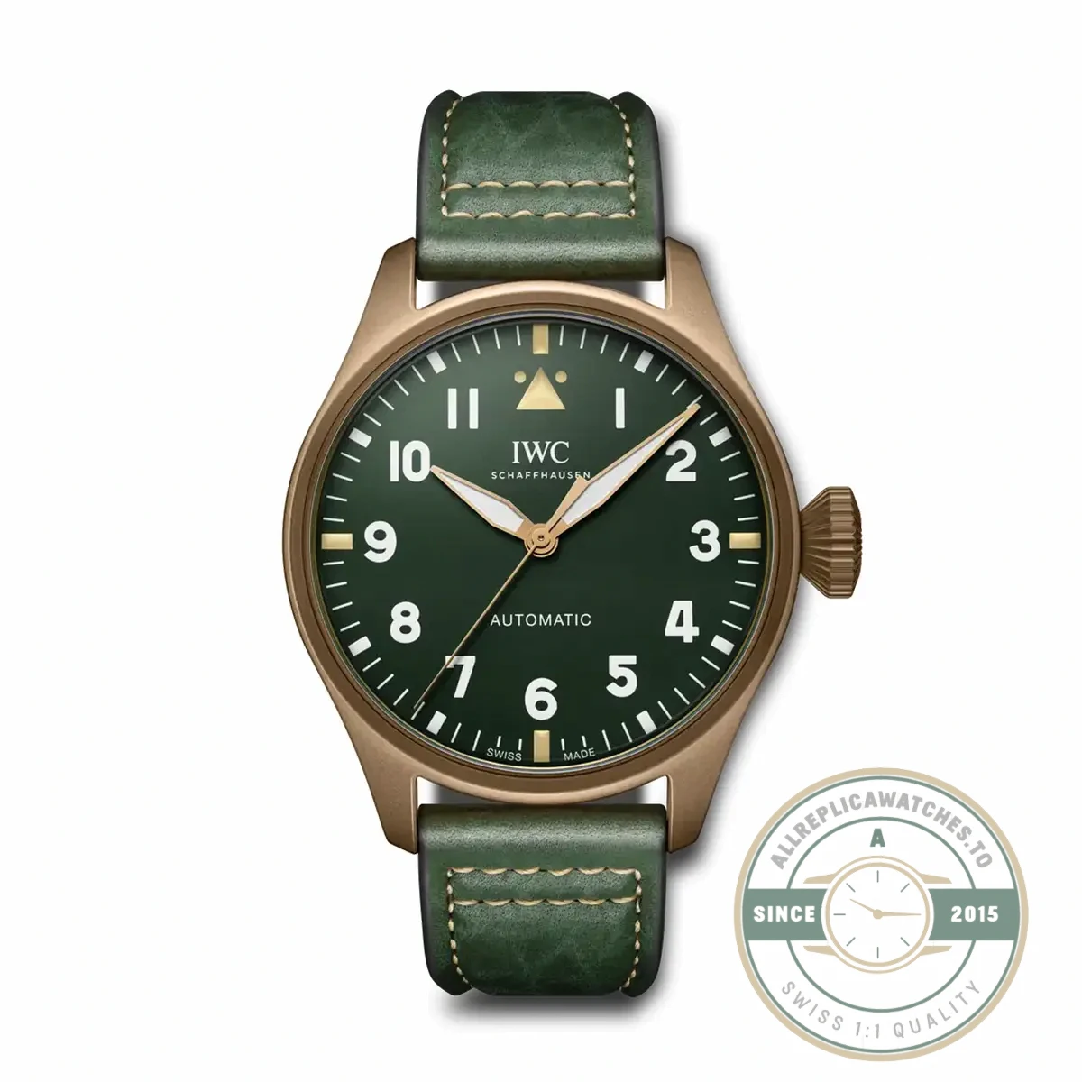 Replica IWC Pilot’s Watch 43mm IW3297-02 Green Dial - Affordable Luxury Replica Timepiece