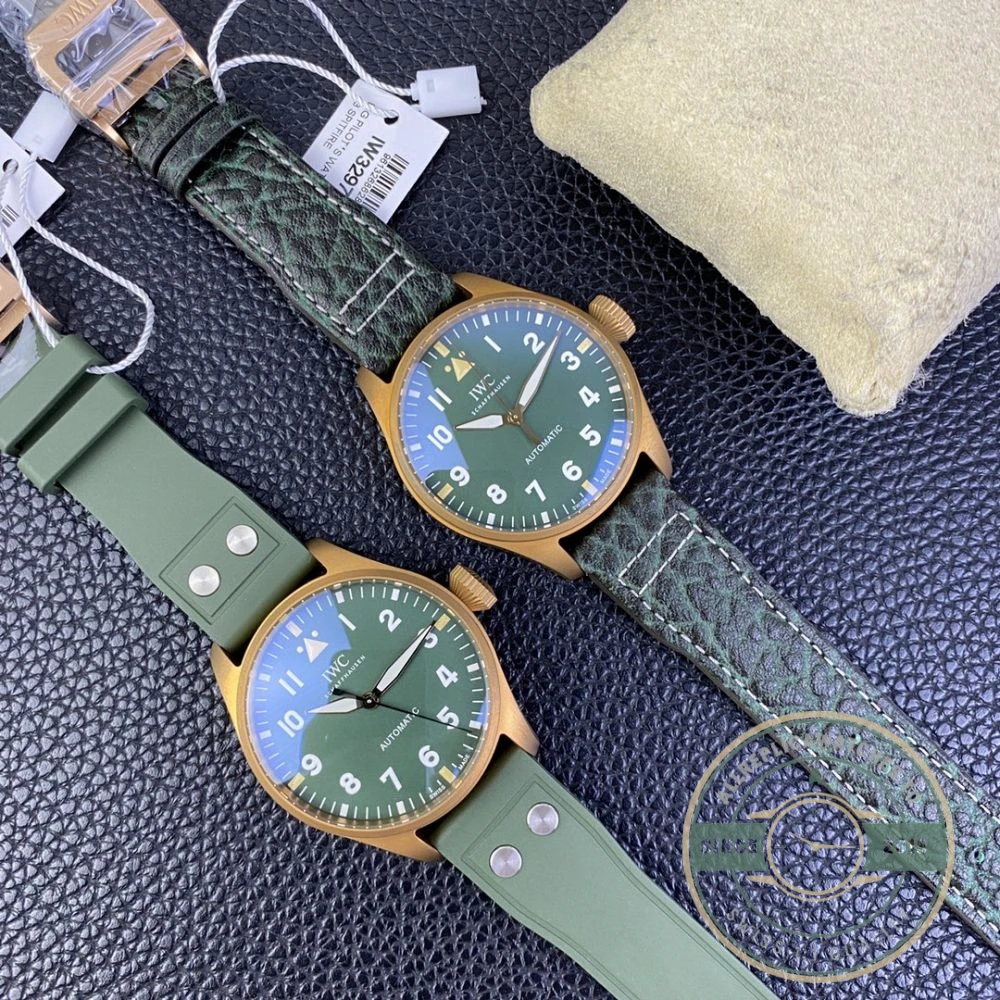 Replica IWC Pilot’s Watch 43mm IW3297-02 Green Dial - Swiss-Made Clone Watch