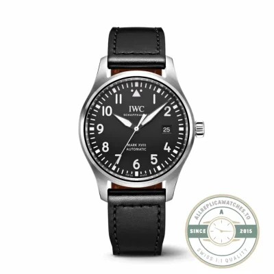 Replica IWC Mark XX IW328201, matte black dial with white Arabic numerals