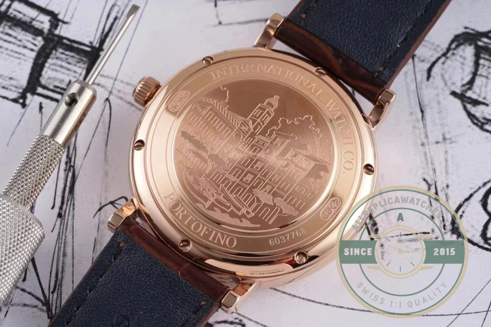 Replica IWC Portofino Hand-Wound Eight Days IW510104 Rose Gold 45mm - Budget Luxury Replica Watch