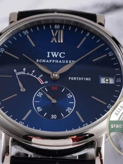 Replica IWC Portofino Hand-Wound Eight Days IW510106 Blue Dial 45mm - Top-Tier Swiss Replica Watch