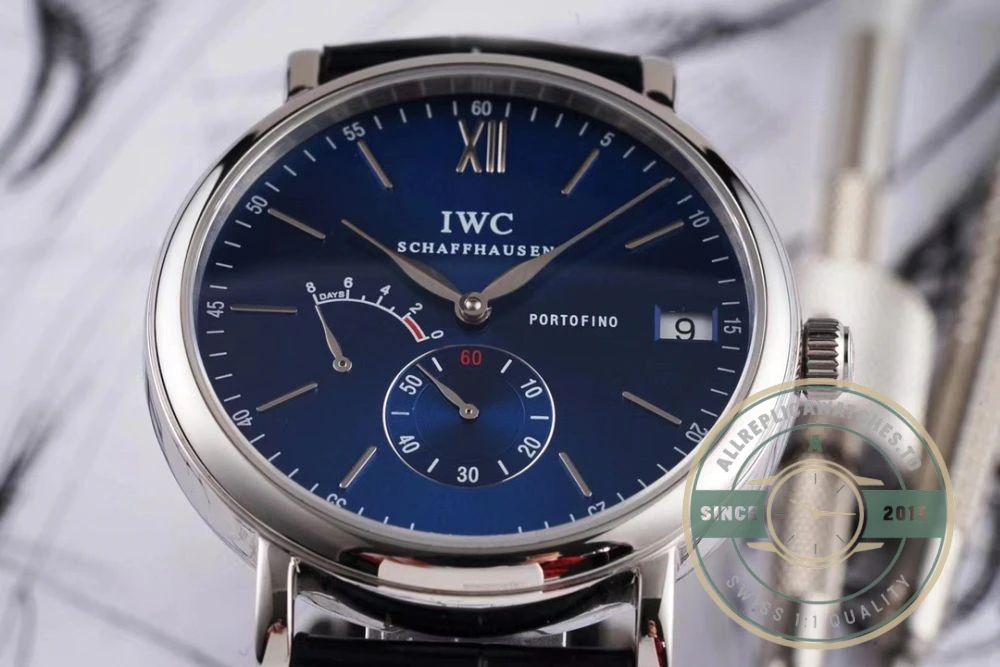 Replica IWC Portofino Hand-Wound Eight Days IW510106 Blue Dial 45mm - Top-Tier Swiss Replica Watch