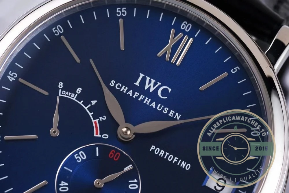 Replica IWC Portofino Hand-Wound Eight Days IW510106 Blue Dial 45mm - Luxury Replica Watch