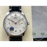 Alligator leather with a folding clasp on this 42.4mm Portugieser automatic