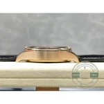 Railway minute track printed around the edge of the black 42.4mm dial