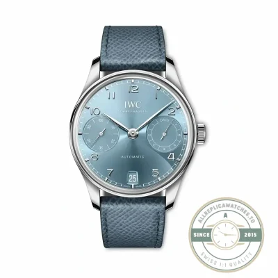 IW501708 Portugieser replica, 42.4mm steel with a railway-style minute track