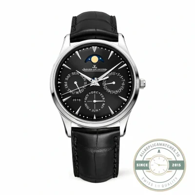 JLC Master Ultra Thin Perpetual Calendar replica, 39 mm steel case with black dial