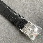 Moon phase sub-dial at twelve o'clock on the black Master Ultra Thin super clone