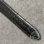 Black alligator strap with pin buckle on the steel JLC Master Ultra Thin replica