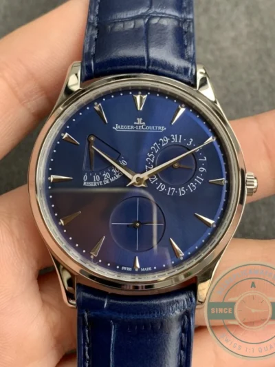 Replica Jaeger-LeCoultre Master Ultra Thin Réserve de Marche Blue Dial - Budget Luxury Replica Watch