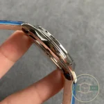 Lug and leather strap junction on the JLC Master Ultra Thin Reserve de Marche clone, 39 mm steel
