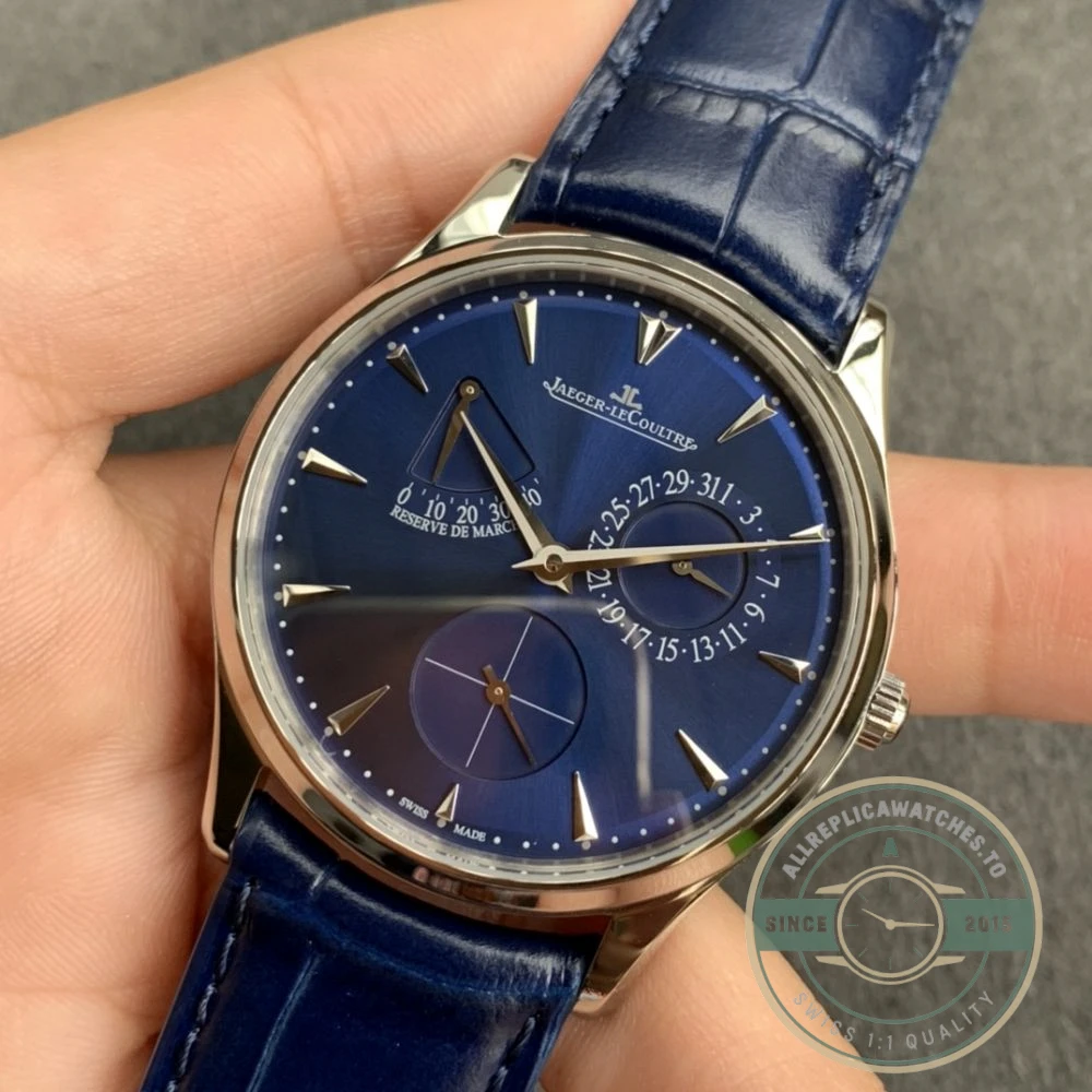 Replica Jaeger-LeCoultre Master Ultra Thin Réserve de Marche Blue Dial - Premium Super Clone Watch