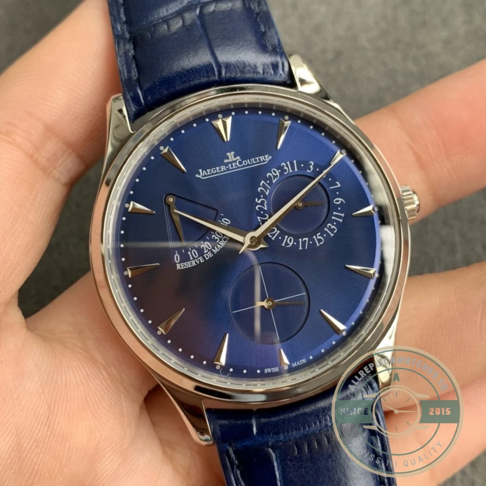 Replica Jaeger-LeCoultre Master Ultra Thin Réserve de Marche Blue Dial - Affordable Super Clone Watch