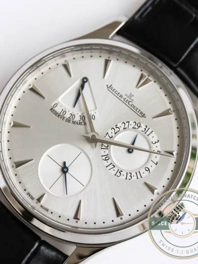 Replica Jaeger-LeCoultre Master Ultra Thin Réserve de Marche Silver Dial - Factory Super Clone Watch