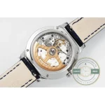 Sapphire caseback over the automatic movement, gold-toned bridges underneath