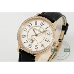 Opposite three-quarter view, the diamond row on the bezel catching light near 3 o'clock