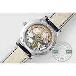 Sapphire back over the automatic movement, 3 bar engraved beside the lug