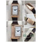 Diamond-set hour indices on the dial of the rose gold Reverso Q3342520 super clone