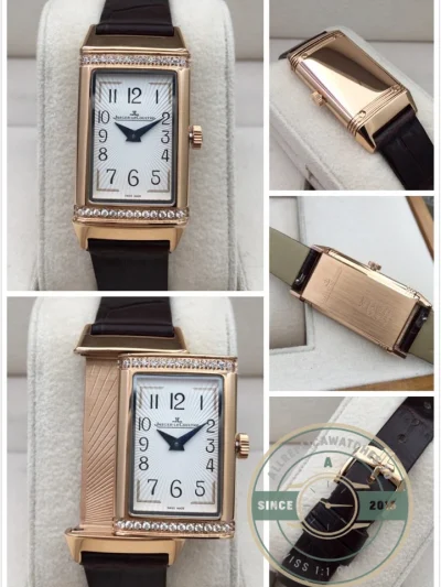 Replica Jaeger-LeCoultre Reverso Rose Gold Diamonds - Premium Super Clone Watch