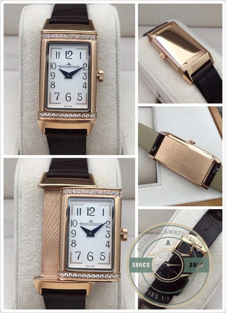 Replica Jaeger-LeCoultre Reverso Rose Gold Diamonds - Premium Super Clone Watch