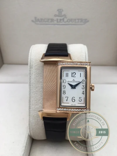 Replica Jaeger-LeCoultre Reverso Rose Gold Diamonds - 1:1 Swiss Replica Watch