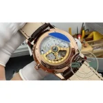 Black alligator strap and pin buckle fitted to the rose gold 1362511 Moon 39 replica