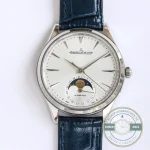 Angled view through the sapphire crystal of the 1368482, moon phase and date on the dial